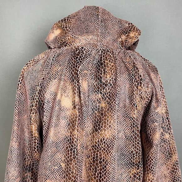 Chi by Falchi Jacket Faux Reptile Skin NWT Detachable Hood Women Size Large Coat - Picture 5 of 15